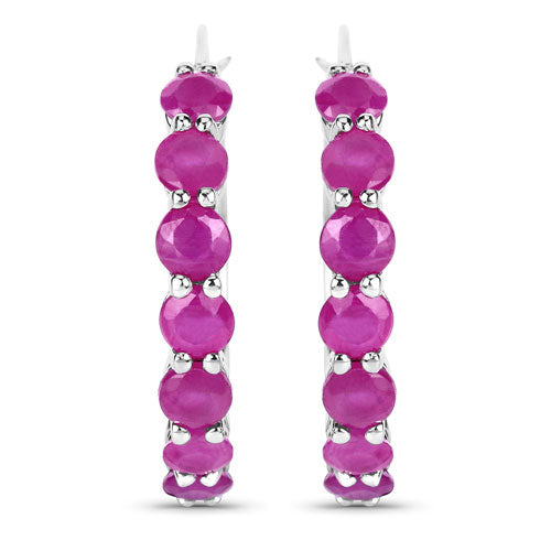2.80 Carat Genuine Ruby .925 Sterling Silver Earrings by Bids.com
