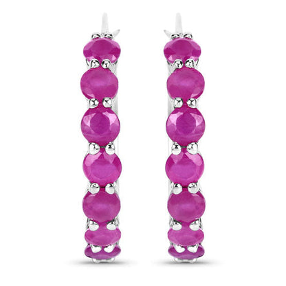 2.80 Carat Genuine Ruby .925 Sterling Silver Earrings by Bids.com