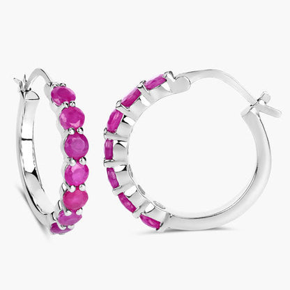 2.80 Carat Genuine Ruby .925 Sterling Silver Earrings by Bids.com