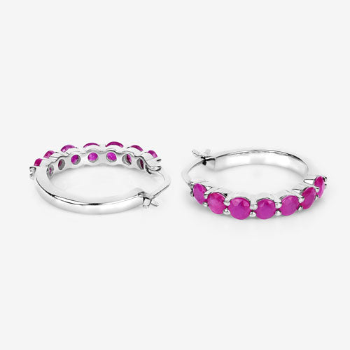 2.80 Carat Genuine Ruby .925 Sterling Silver Earrings by Bids.com