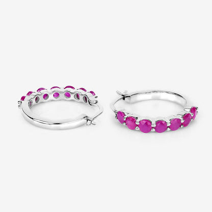 2.80 Carat Genuine Ruby .925 Sterling Silver Earrings by Bids.com