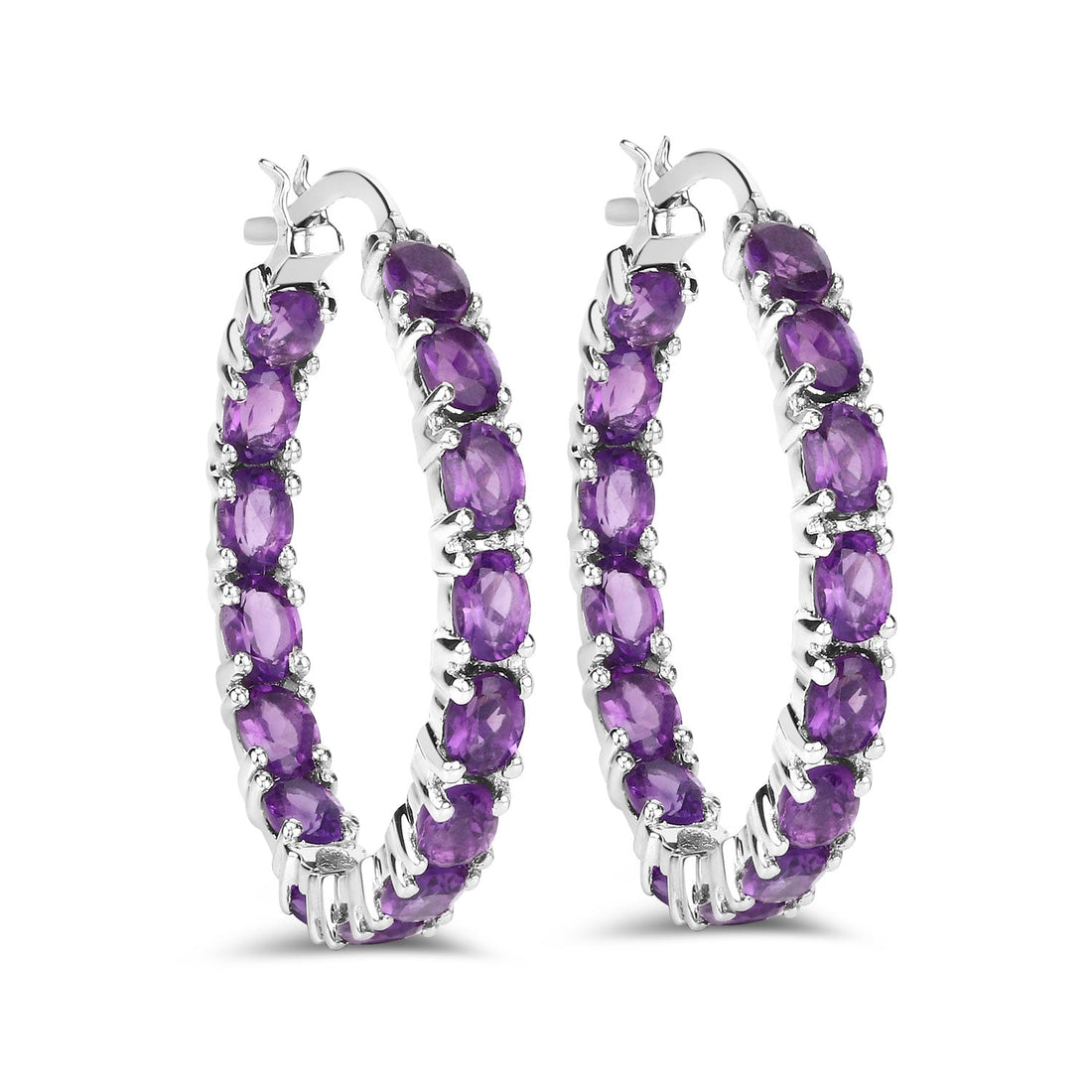 4.80 ct. Genuine Amethyst .925 Sterling Silver Earrings 