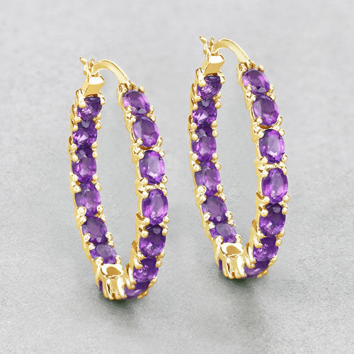 4.80 Carat Genuine Amethyst .925 Sterling Silver Earrings  DestGlow