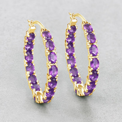 4.80 Carat Genuine Amethyst .925 Sterling Silver Earrings  DestGlow