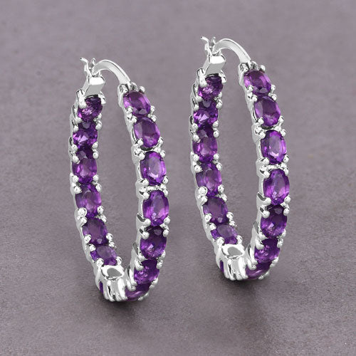 4.80 Carat Genuine Amethyst .925 Sterling Silver Earrings  DestGlow