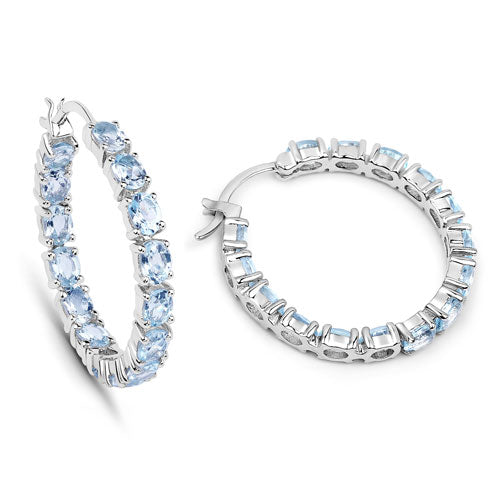 5.70 Carat Genuine Blue Topaz .925 Sterling Silver Earrings by Bids.com