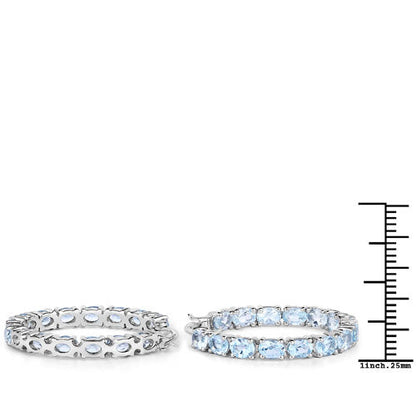 5.70 Carat Genuine Blue Topaz .925 Sterling Silver Earrings by Bids.com