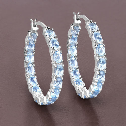 5.70 Carat Genuine Blue Topaz .925 Sterling Silver Earrings by Bids.com