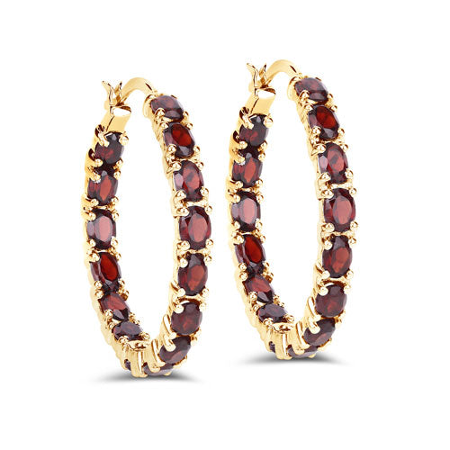 6.00 Carat Genuine Garnet .925 Sterling Silver Earrings  DestGlow