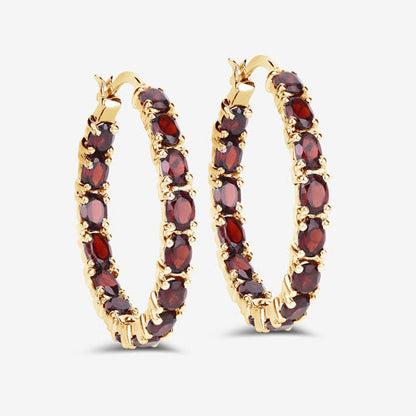 6.00 Carat Genuine Garnet .925 Sterling Silver Earrings  DestGlow