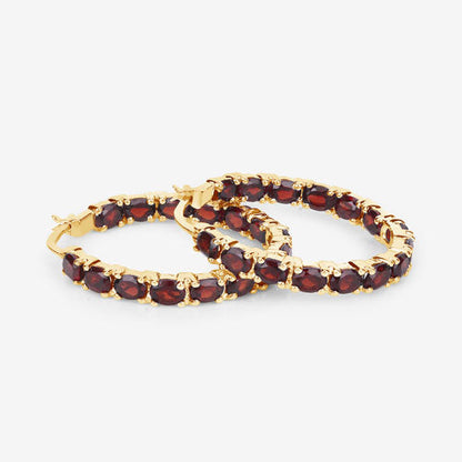 6.00 Carat Genuine Garnet .925 Sterling Silver Earrings  DestGlow