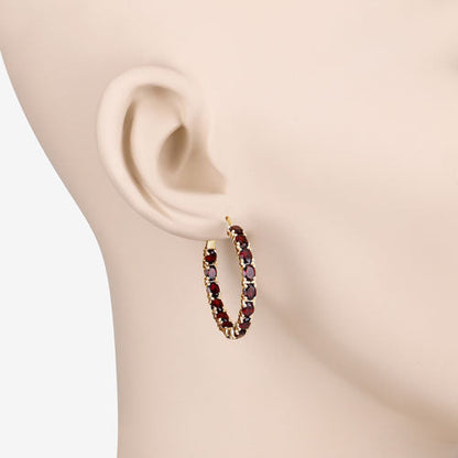 6.00 Carat Genuine Garnet .925 Sterling Silver Earrings  DestGlow