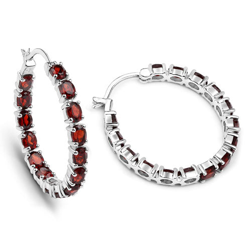 6.00 Carat Genuine Garnet .925 Sterling Silver Earrings  DestGlow
