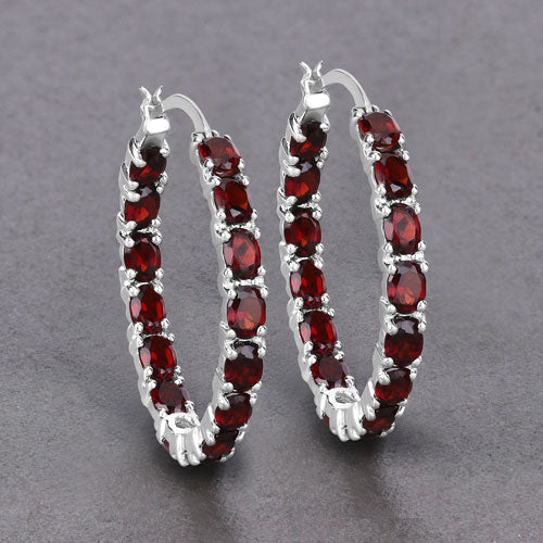 6.00 Carat Genuine Garnet .925 Sterling Silver Earrings  DestGlow