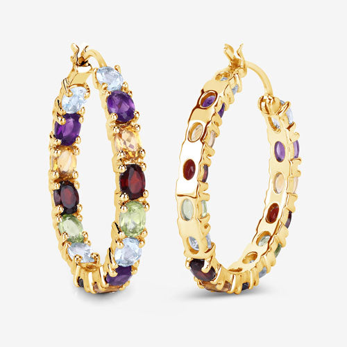 5.44 Carat Genuine Multi Stones .925 Sterling Silver Earrings  DestGlow