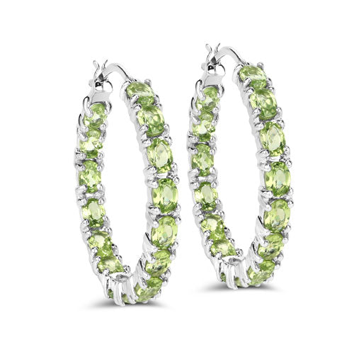 5.10 Carat Genuine Peridot .925 Sterling Silver Earrings  DestGlow