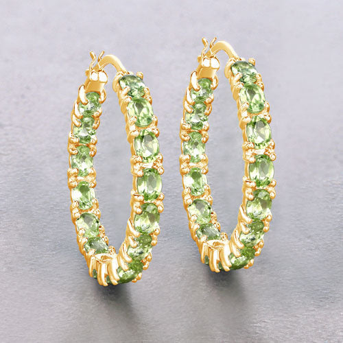 5.10 Carat Genuine Peridot .925 Sterling Silver Earrings  DestGlow