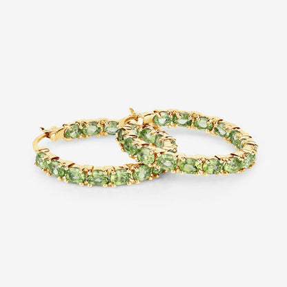 5.10 Carat Genuine Peridot .925 Sterling Silver Earrings  DestGlow