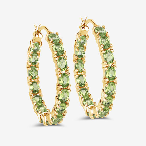 5.10 Carat Genuine Peridot .925 Sterling Silver Earrings  DestGlow