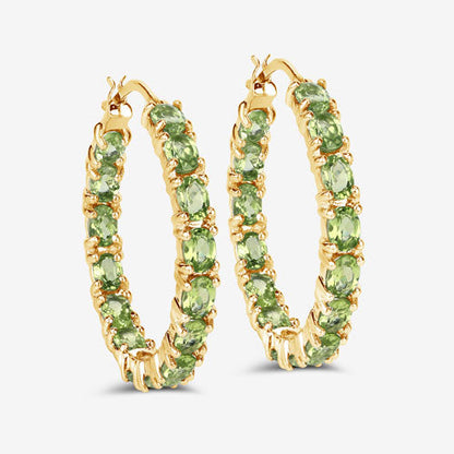 5.10 Carat Genuine Peridot .925 Sterling Silver Earrings  DestGlow