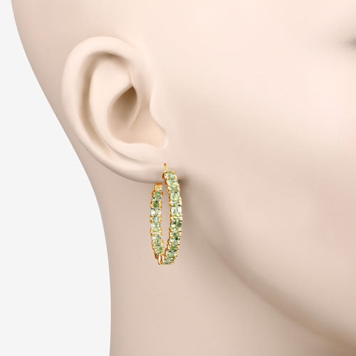 5.10 Carat Genuine Peridot .925 Sterling Silver Earrings  DestGlow
