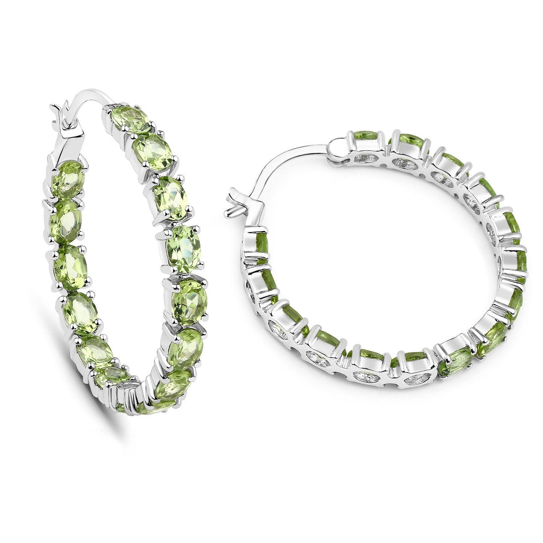 5.10 ct. Genuine Peridot .925 Sterling Silver Earrings 