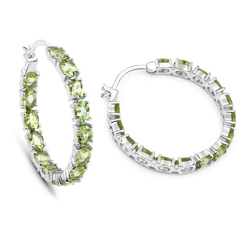 5.10 Carat Genuine Peridot .925 Sterling Silver Earrings  DestGlow