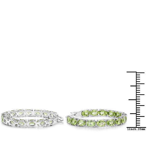 5.10 Carat Genuine Peridot .925 Sterling Silver Earrings  DestGlow