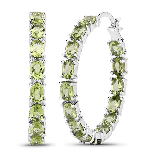 5.10 Carat Genuine Peridot .925 Sterling Silver Earrings  DestGlow