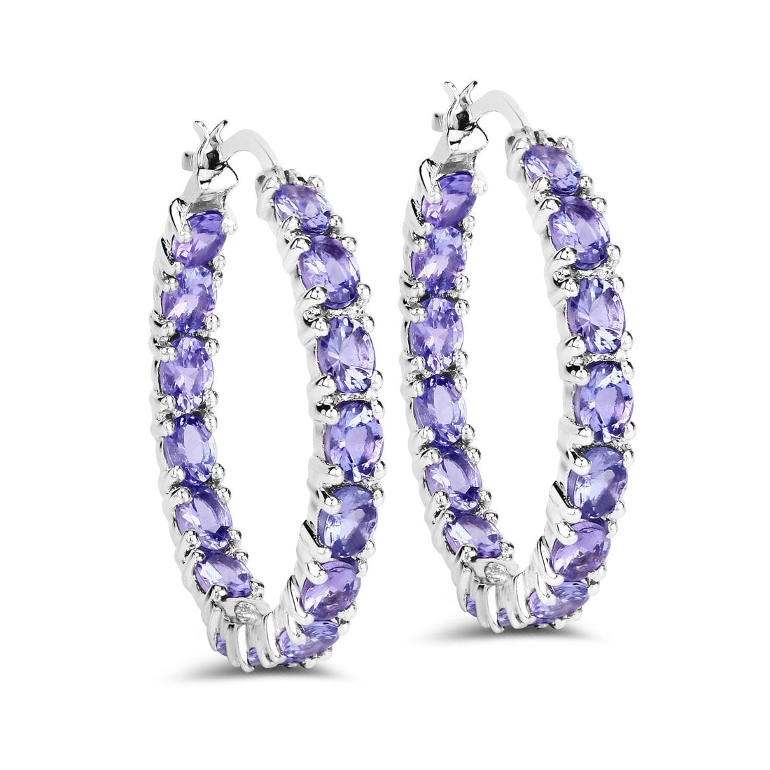 5.10 Carat Genuine Tanzanite .925 Sterling Silver Earrings 