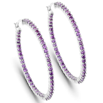 3.00 Carat Genuine Amethyst .925 Sterling Silver Earrings by Bids.com