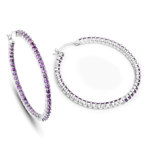 3.00 Carat Genuine Amethyst .925 Sterling Silver Earrings by Bids.com