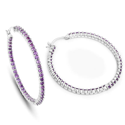 3.00 Carat Genuine Amethyst .925 Sterling Silver Earrings by Bids.com