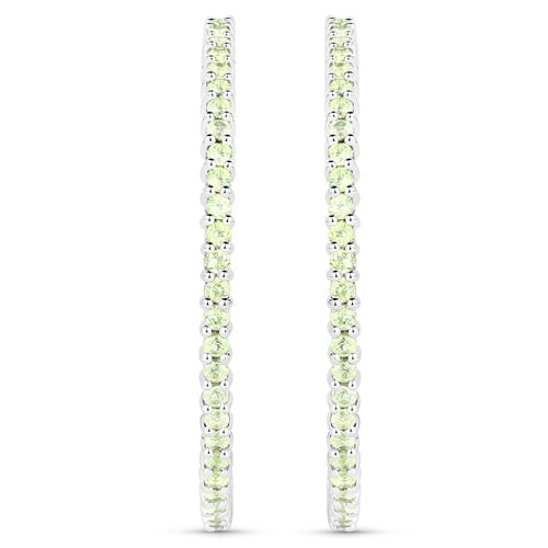 3.50 Carat Genuine Peridot .925 Sterling Silver Earrings by Bids.com
