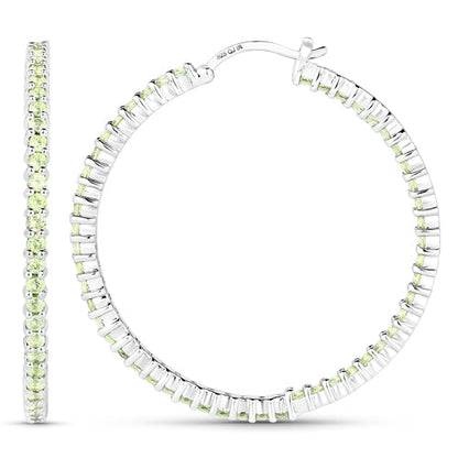 3.50 Carat Genuine Peridot .925 Sterling Silver Earrings by Bids.com