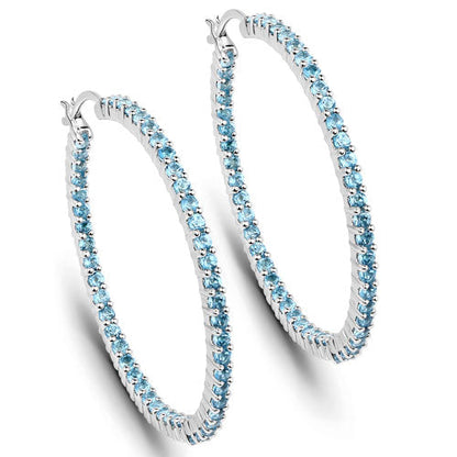 3.60 Carat Genuine Swiss Blue Topaz .925 Sterling Silver Earrings by Bids.com