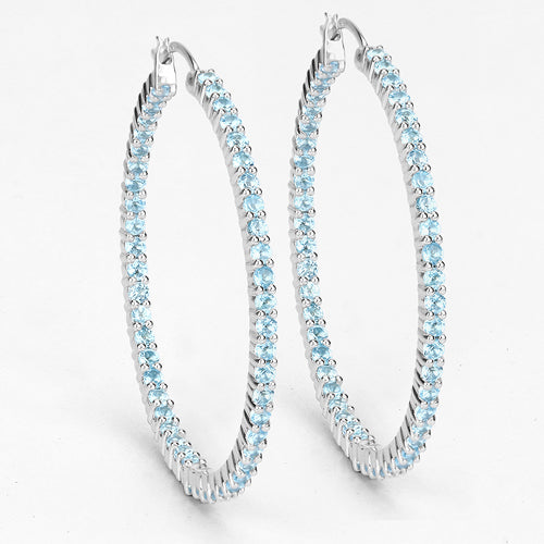 3.60 Carat Genuine Swiss Blue Topaz .925 Sterling Silver Earrings by Bids.com