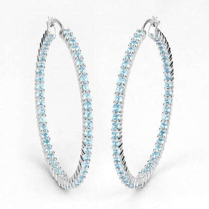 3.60 Carat Genuine Swiss Blue Topaz .925 Sterling Silver Earrings by Bids.com