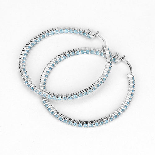 3.60 Carat Genuine Swiss Blue Topaz .925 Sterling Silver Earrings by Bids.com