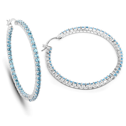 3.60 Carat Genuine Swiss Blue Topaz .925 Sterling Silver Earrings by Bids.com