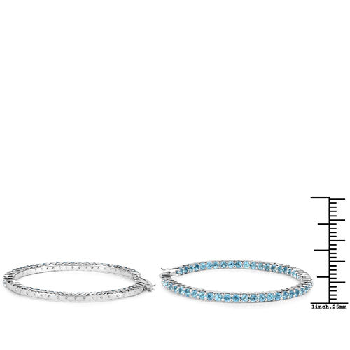 3.60 Carat Genuine Swiss Blue Topaz .925 Sterling Silver Earrings by Bids.com