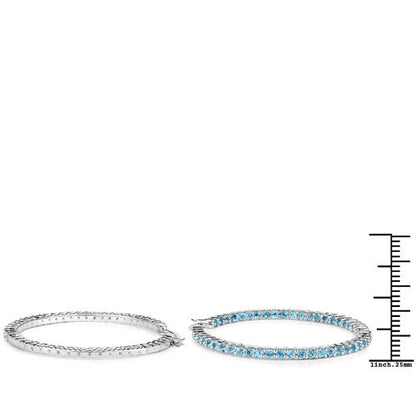 3.60 Carat Genuine Swiss Blue Topaz .925 Sterling Silver Earrings by Bids.com