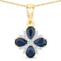 1.87 Carat Genuine Blue Sapphire and White Topaz .925 Sterling Silver Pendant  DestGlow