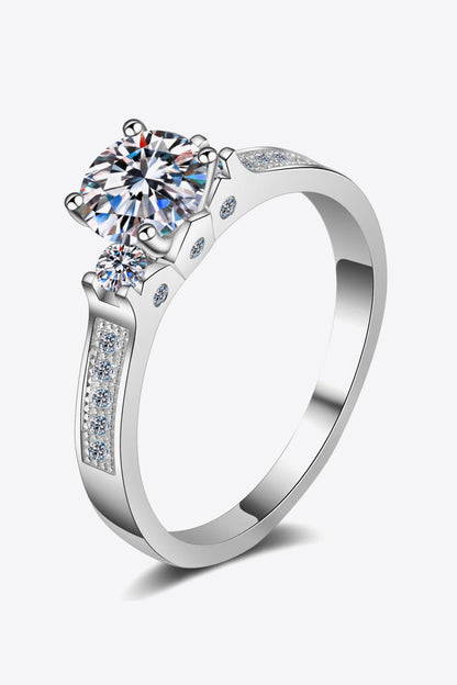 Lucky Charm Brilliant Round Cut Sparkala™ Rhodium-Plated Ring by Sparkala
