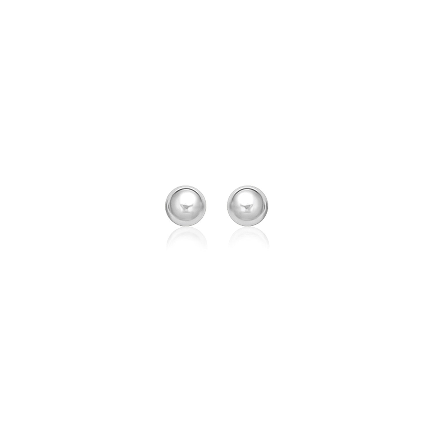 14k White Gold Spherical Stud Earrings (7.0 mm)  DestGlow