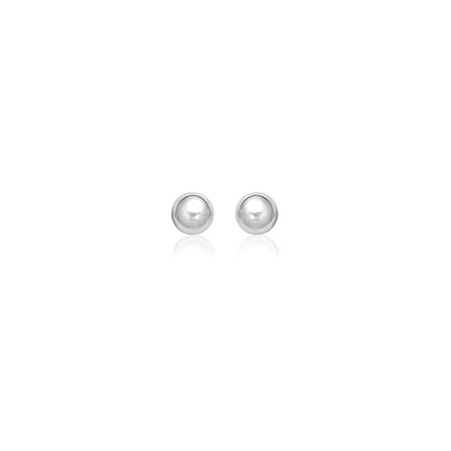 14k White Gold Spherical Stud Earrings (7.0 mm)  DestGlow