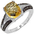 2.82 Carat Genuine Citrine, Champagne Diamond & White Diamond .925 Sterling Silver Ring by Bids.com