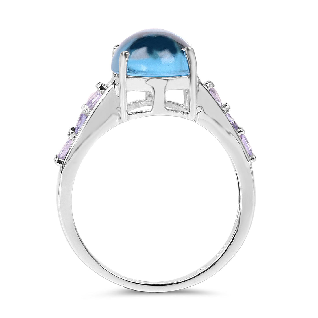 4.77 Carat Genuine Swiss Blue Topaz and Tanzanite .925 Sterling Silver Ring by Bids.com