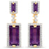 18K Yellow Gold Plated 6.01 Carat Genuine Emerald and White Topaz .925 Sterling Silver Earrings by Bids.com