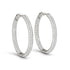 14k White Gold Two Row Pave Set Diamond Hoop Earrings (7 cttw) by Bids.com